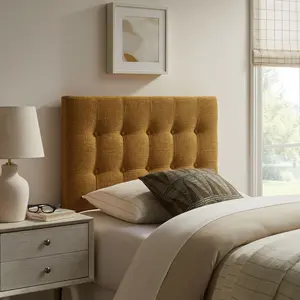 Emily Fabric Upholstered Twin Size Headboard in Copper