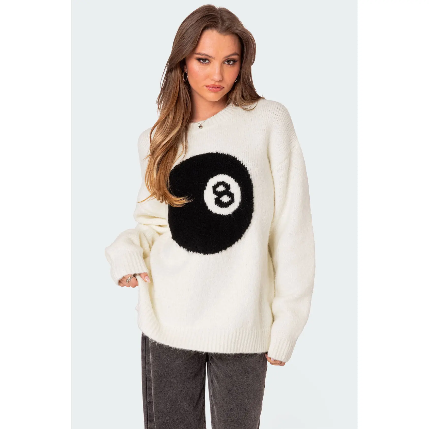 8 Ball Oversized Chunky Knit Sweater