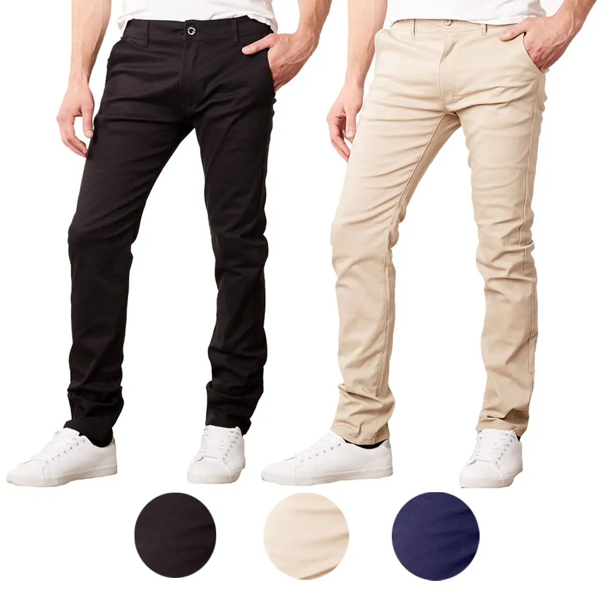 2-Pack Men's Slim Fit Cotton Stretch Classic Chino Pants (Sizes, 30-40), everyday wear, trendy style, wardrobe staple, essential piece, must have item, wardrobe essential, must have piece, everyday favorite