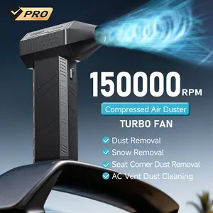 180W Ultra-Powerful Air Duster: 150K RPM for Violent Dust/Snow Removal. Blast Away Debris from PCs, Car AC Vents & Seat Corners, Furniture, Yard Leaves & Pet Hair. High-Speed Handheld Blower with Brushless Motor.