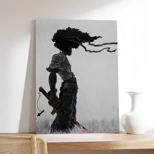African Samurai Anime Poster, Room Aesthetics Poster, Decoration Painting, Canvas Wall Art, Framed Hanging Ornaments Artistic Print Photo Artwork