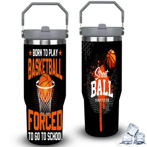 1pc 30oz Street Basketball Competition Tumbler with Lid, Insulated Travel Mug, Gift for Women Men, Ideal for Halloween, Independence Day, Memorial Birthday Gift, Coffee Cup, weird stuff