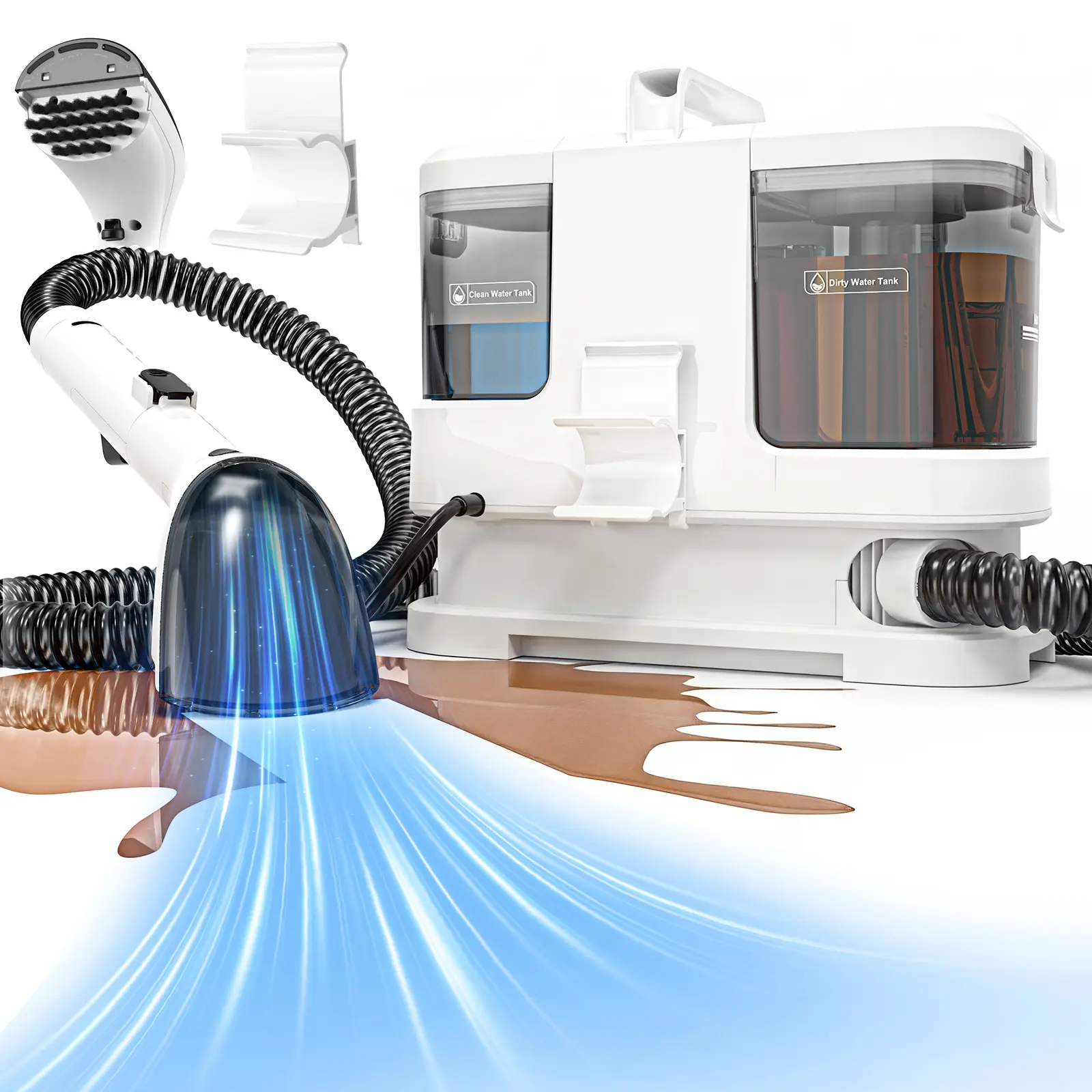Portable Spot Cleaner Machine: 12KPa Powerful Suction for Carpet & Upholstery, 400W Pet Stain Remover for Couch, Car Seats, Mattress, Rugs | Dual Tank & Self-Cleaning Hose System carpet cleaner machine tiktokshopbacktoschool