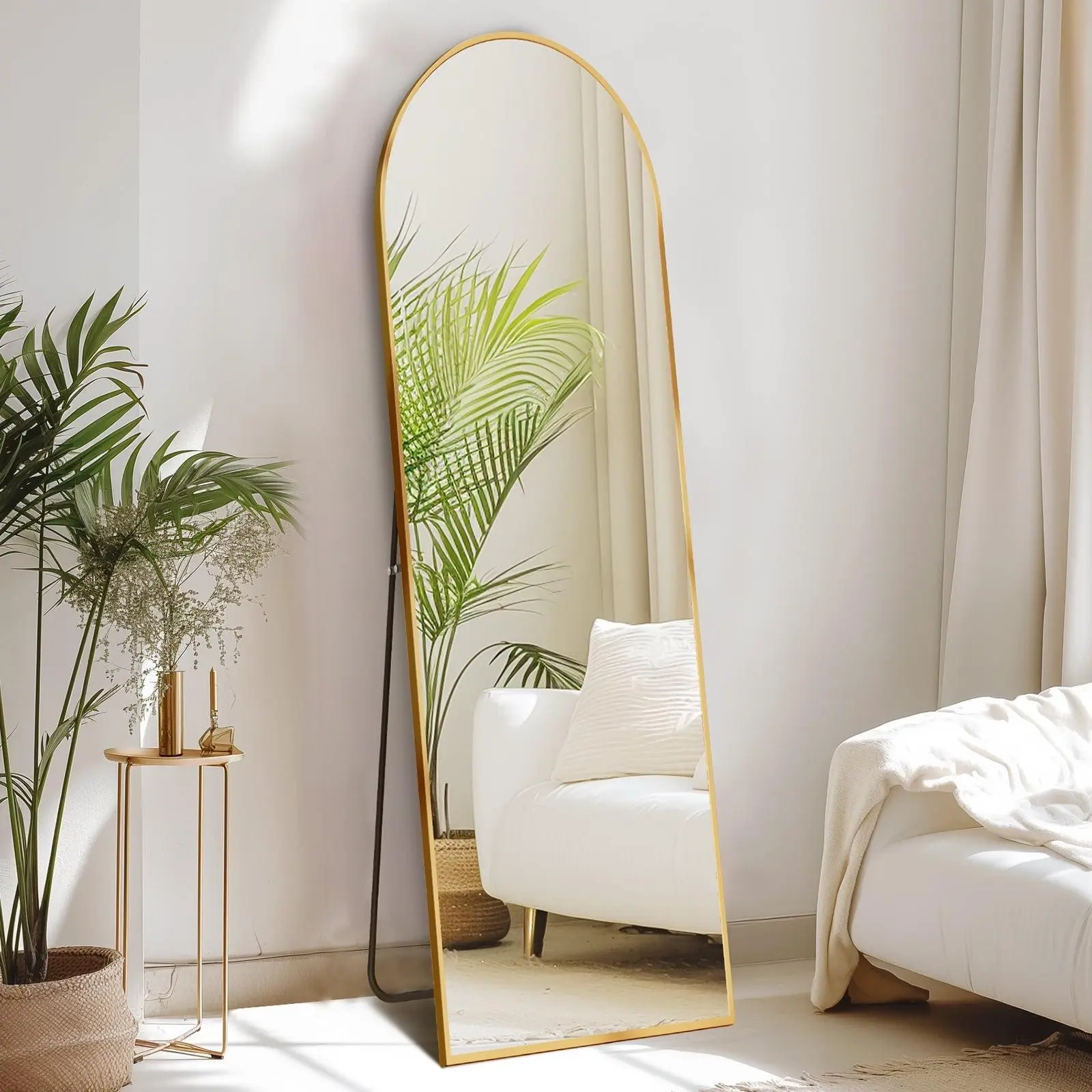 CONCETTA 59"x16" Arched Full Length Mirror, Full Body Standing Mirror Floor Mirrors