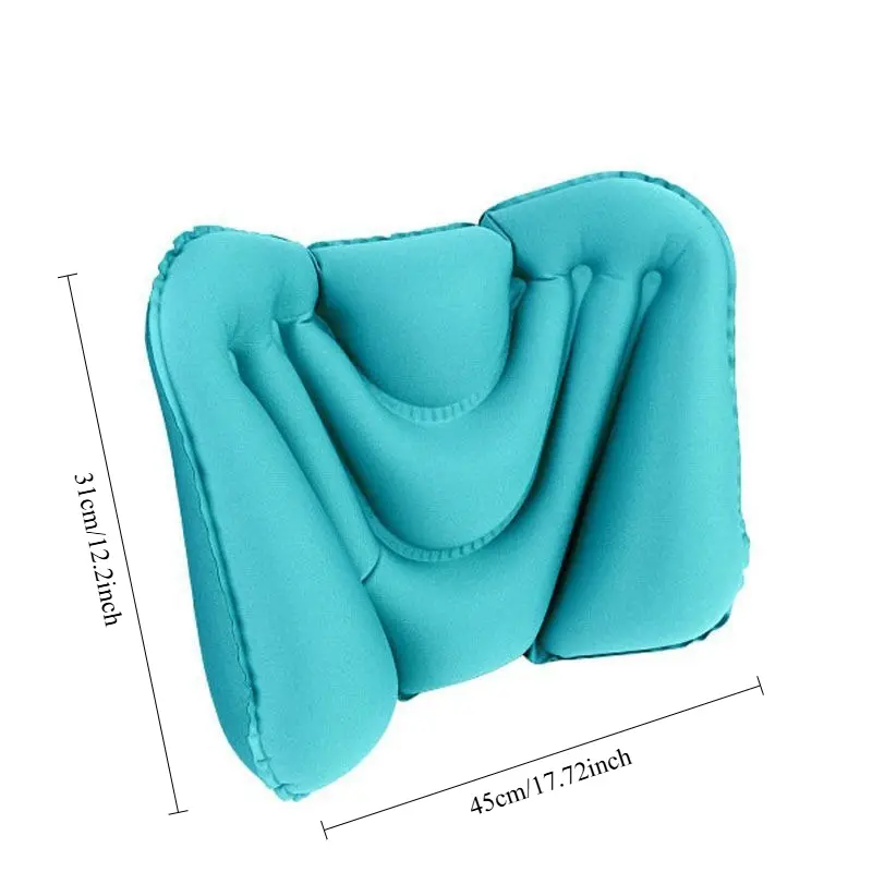 Portable Inflatable Lumbar Support Pillow - Ergonomic Air Cushion with Hand Pump, No Electricity Needed, Hand Wash Only, All-Season Comfort for Long Sitting, Office Use