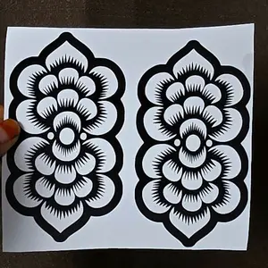 Jamila Daura LLC. Henna Design Stencil for Palm - Durable Stencil for Hand-Painted Designs with Leaf and Flower Motifs
