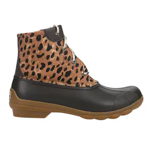 Sperry Womens Syren Gulf Leopard Duck Casual Boots Ankle Low Heel 1-2" - Brown