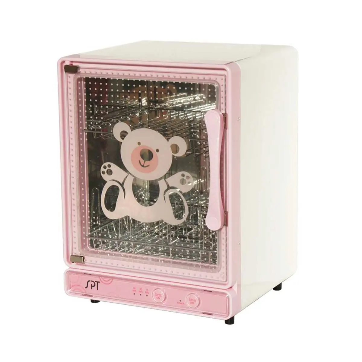 212 MAIN Baby Bottle Sterilizer & Dryer, Stainless Steel Dual-Racks Sterilizing Device - Sunpentown SB-818P, Pink