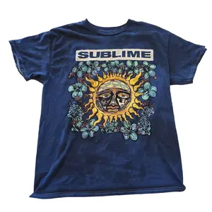 [Sale of to 50%] Sublime Blue Mens Concert T Shirt Soft Cotton Casual Top for Men & Women, Summer Streetwear Vibe, Cute Summer Top NA02