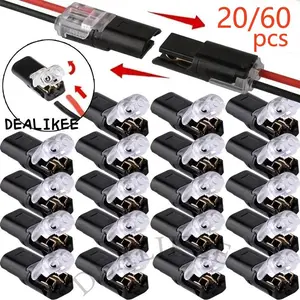 Quick Connect Wire Connectors 2 Pin Tool-Free Solderless Electrical Terminal Blocks for 18-22 AWG – Secure, Reusable & Reliable Splice for Automotive, Lighting & Home Wiring