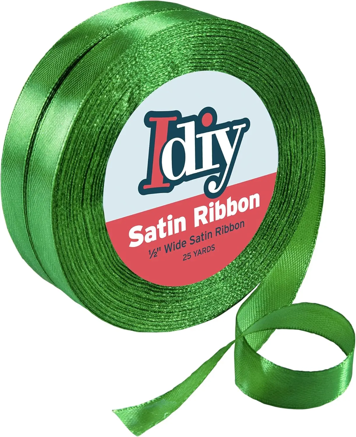 iDIY Satin Ribbon 2 pack (1/2", 25 Yards) No Wire, DIY Arts & Crafts, Gift Wrapping Baskets, Wedding Decor, Sewing Projects, Party Embellishment, Hair Bows, Floral, Baby Showers (Bright Green)