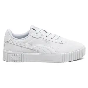 PUMA Womens Carina 2.0 Suede Lace Up Sneakers Shoes Casual - Grey