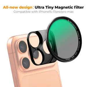 [K&F CONCEPT] Magnetic CPL Lens Filter for iPhone 17 16 15 14 13 12 11 Pro/ProMax，Samsung and Other Smart Phone，Ultra Tiny Snap On Filter, convenience，Anti-Glare & Enhances Texture.uts the glare, reveals true texture