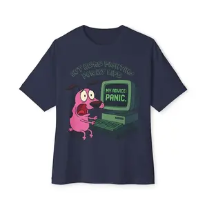 Out Here Fighting For My Life Courage the Cowardly Dog T-Shirt, Nostalgia 2D Print T-Shirt, Cartoon Network Shirt, Gifts for Cartoon Fans #Courage #theCowardlyDog #CartoonNetwork #NostalgiaCore #GraphicTee #StreetwearUS