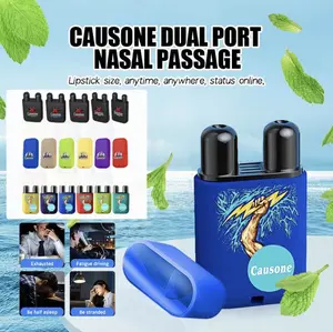 2-in-1 Dual Hole Nasal Inhaler,Refreshing Mint Essential Oils Sticks, Portable Aromatherapy Stick for Fatigue Relief, Morning Sickness, Sleepy Driving, Work & Study nose