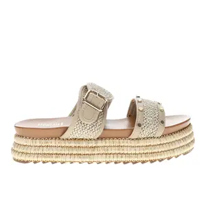 Corkys Womens Walk Of Shame Studded Platform Slide Casual Sandals Casual - Beige