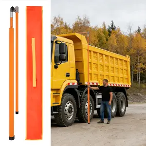20FT Load Height Measuring Stick, Retractable Measuring Pole Height Stick with Storage Bag, Imperial & Metric Fiberglass Rod, Adjustable Height Measurement Stick for Semi Trucks, Bale Trailer, Tank