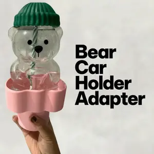 Cute Bear Car Cup Holder Adapter – Funny Car Cup Insert for Tumblers & Cups, Cute Car Accessory Gift for Women, New Car Gift, Birthday & Holiday Gift.
