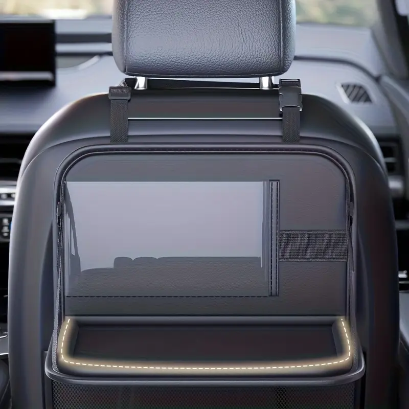 Car storage rack car seat organizer foldable organizer bag seat back organizer hanging organizer tablet holder cup holder and mesh pocket multi functional car seat back organizer suitable for rear seats
