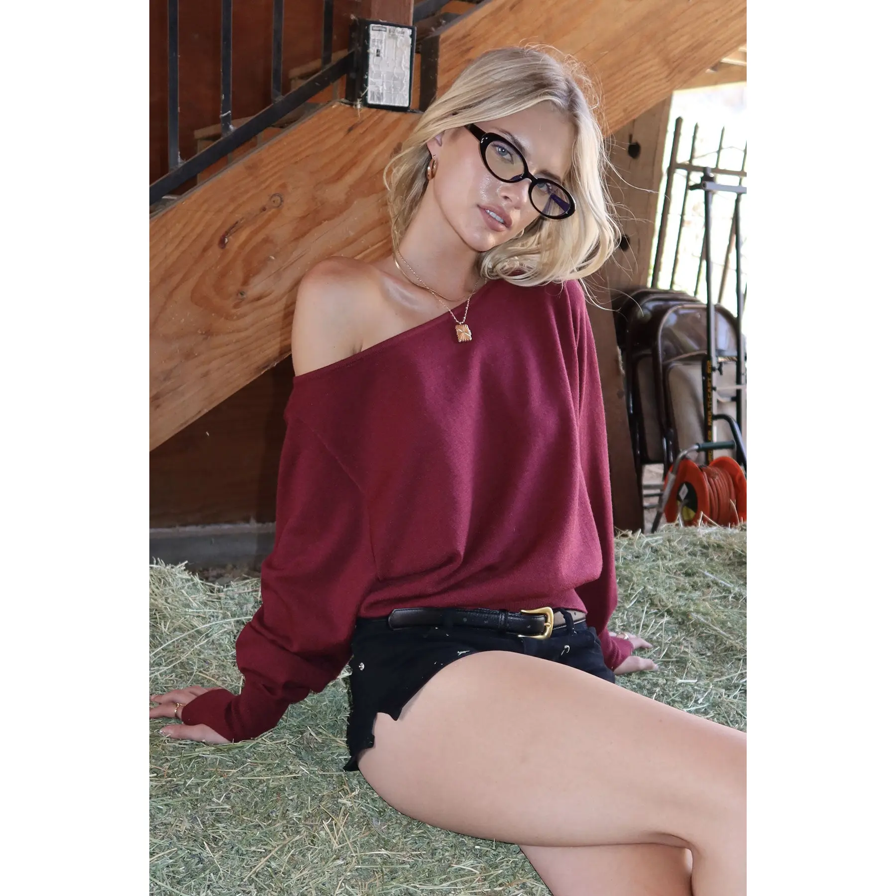Off Shoulder Oversized Sweater