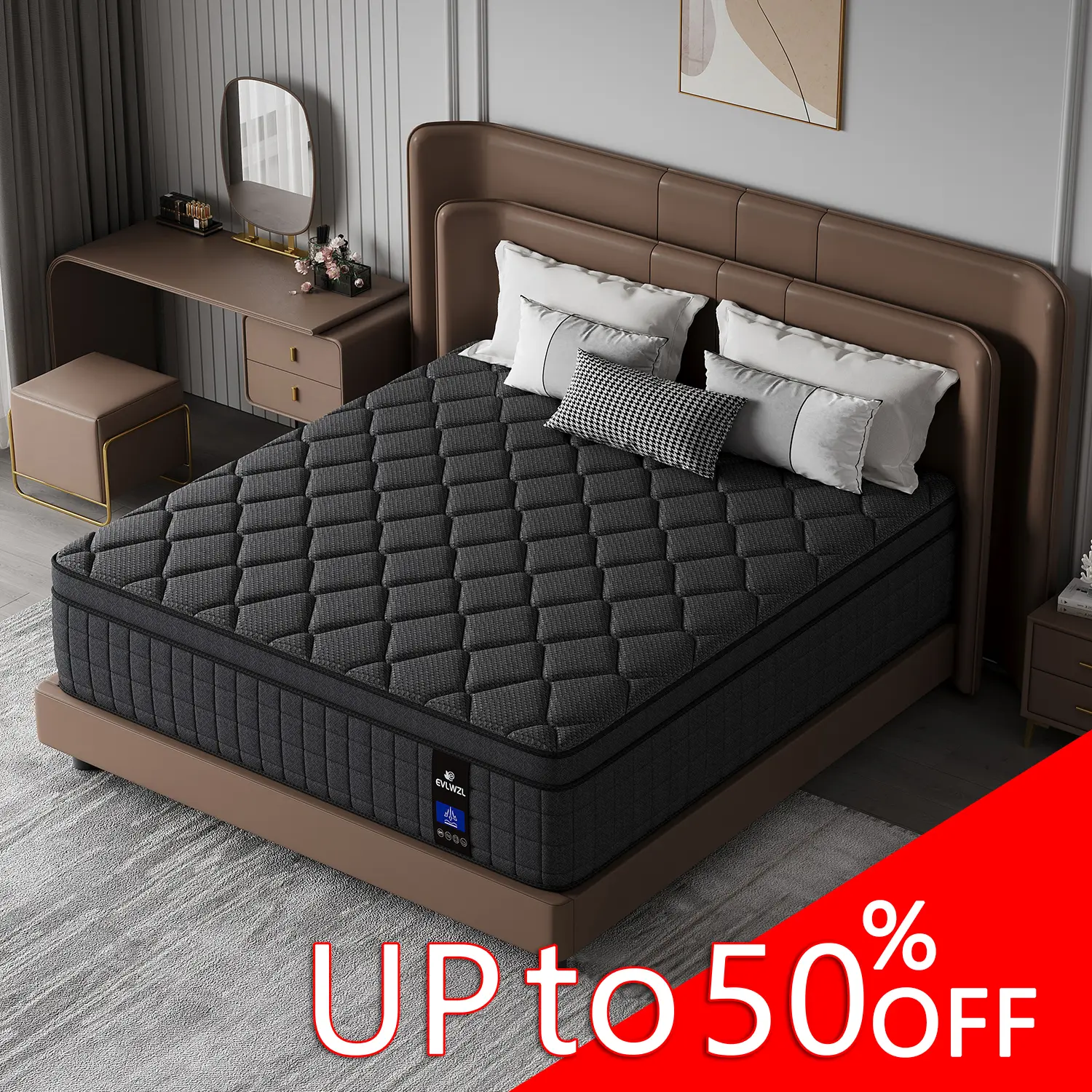 Medium Firm Hybrid Memory Foam Mattress - 8/10/12/14 in Twin, Full, Queen, King Sizes, Lumbar Support, Ergonomic Design, for Home Rooms, Hotels, Boxed Furniture Gift, Memory Foam Mattresses, Queen Size Mattress,dorm essentials,home decor