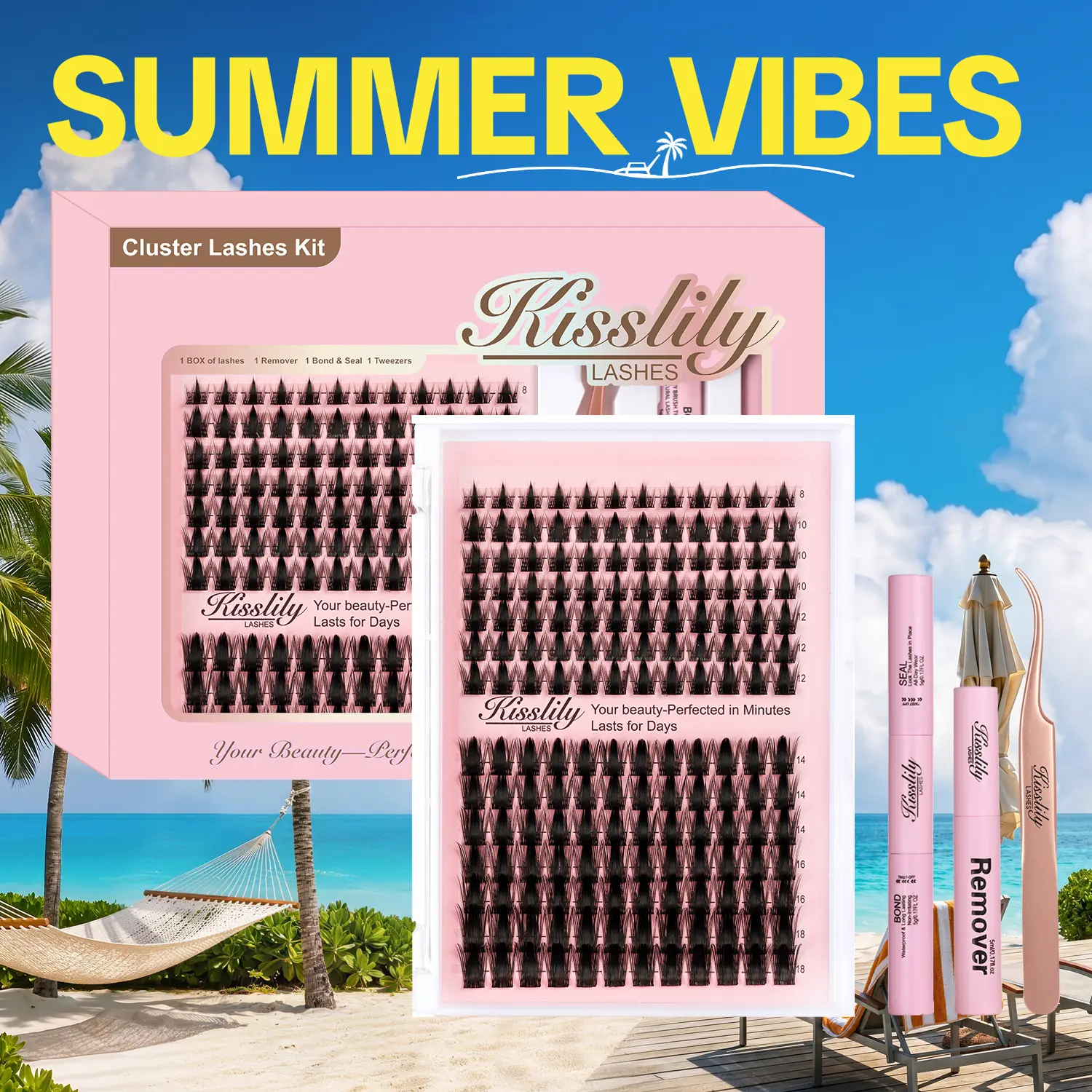 Volume Fairy | Kisslily Black/Brown Manga Lashes Anime Spiky Dramatic Invisible Cluster Lashes DIY Layered Fluffy Individual Lash Extensions for Salon & Daily Lashes Doll-Eye lashes,sunscreen