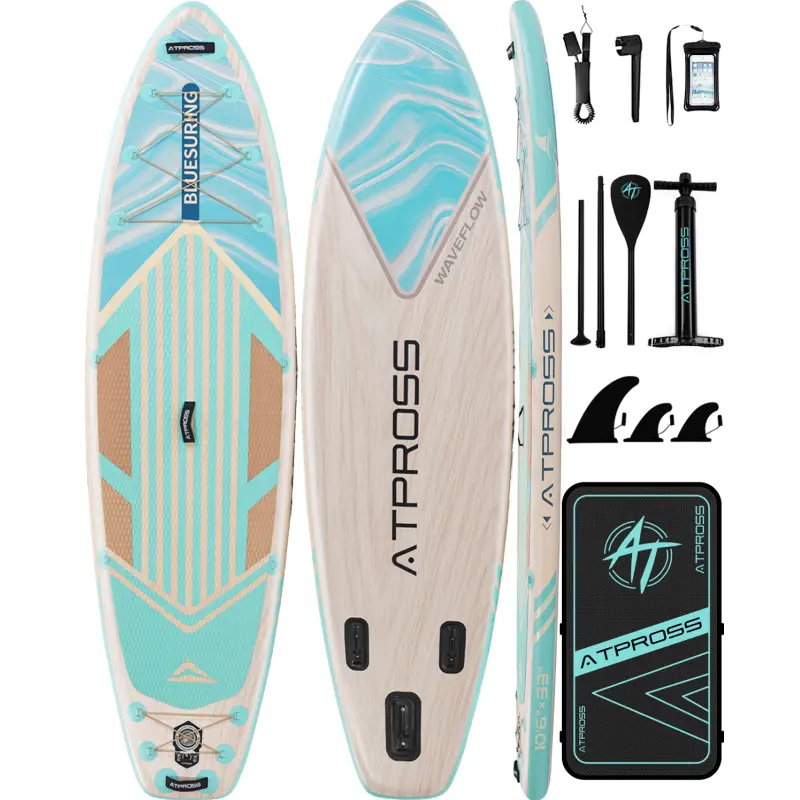 [DealsForYouDays] Pro Inflatable Stand Up Paddle Board (SUP) - 10'6''x33'' Extra Wide Longer Deck for Balance, 400lbs Capacity, Anti-Slip EVA Deck, Premium Accessories Kit, Ultra-Light Travel Watercraft Fits Trunk/Closet for Yoga,Fishing