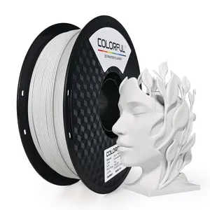 Colorful® PLA Concrete White 3D Printer Filament, 1.75mm, High Toughness, ±0.05mm Precision, 1kg (2.2lbs) Spool, Eco-Friendly Cardboard Spool
