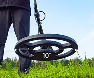 10-OFF! GoGonova Waterproof Metal Detector for Adults,  Professional Higher Accuracy Gold Detector with LCD Display, 6 Mode, Advanced DSP Chip 10" Coil, 39.3'' to 59.3" Adjustable