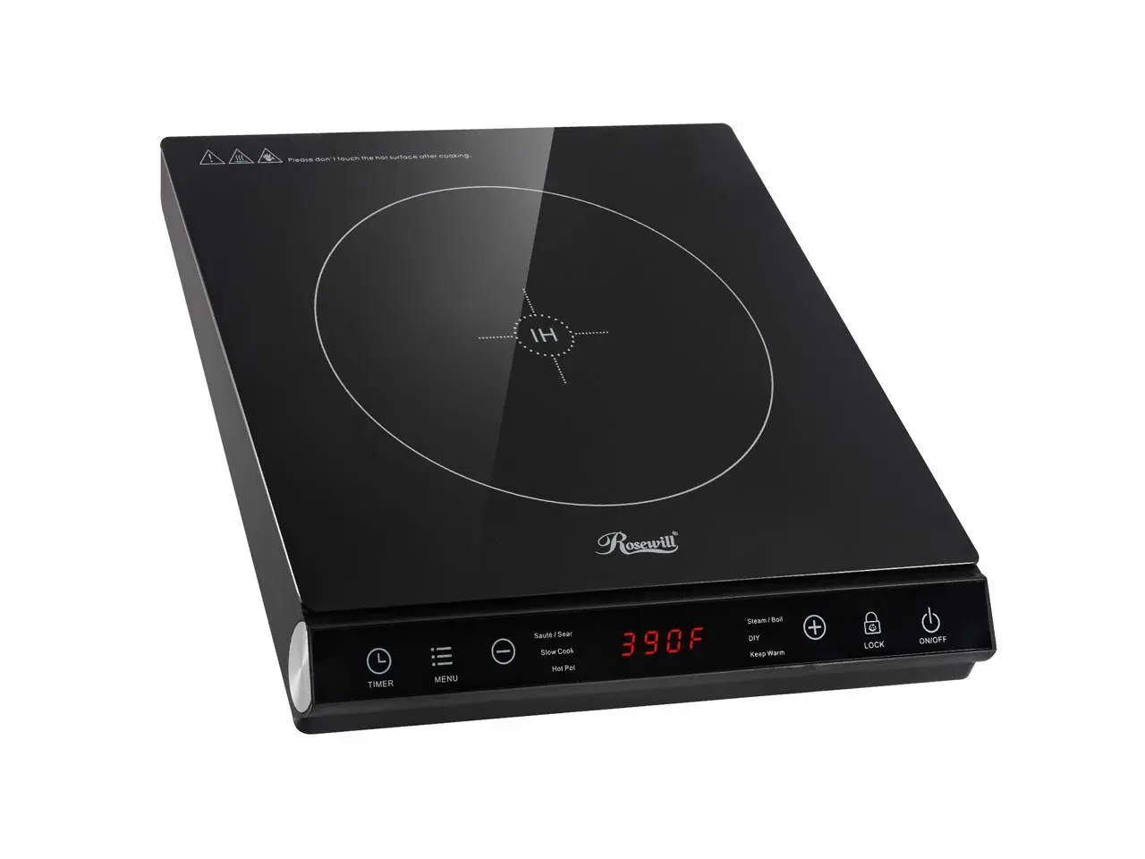 Rosewill Portable Induction Cooktop Burner, Induction Hot Plate with 6 Cooking Modes & 12-Hour Timer, Child Safety Lock & Auto Shutoff, Electric Stove for Home, Dorms, RVs, Small Kitchen