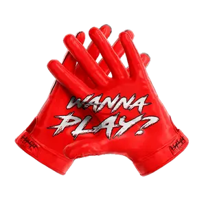 Wanna Play? - Ultra Grip Football Gloves - Superior Grip, Breathable Design, for All Weather Conditions