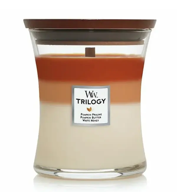 PUMPKIN GOURMAND WoodWick Trilogy 10 oz Scented Jar Candles - 3 in One