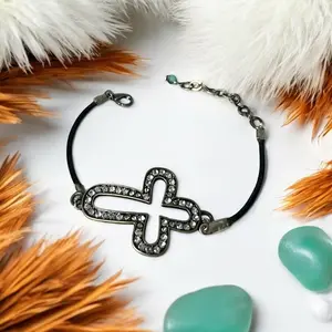 Crystal Cross Cord Bracelet