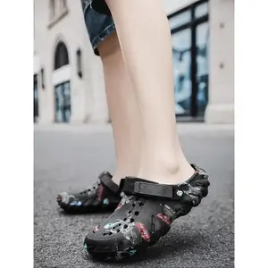 Men's Spaceman Letter Print Clogs, Casual Comfortable Breathable Clogs for Indoor & Outdoor Wear, Fashionable Shoes for Daily WearGift