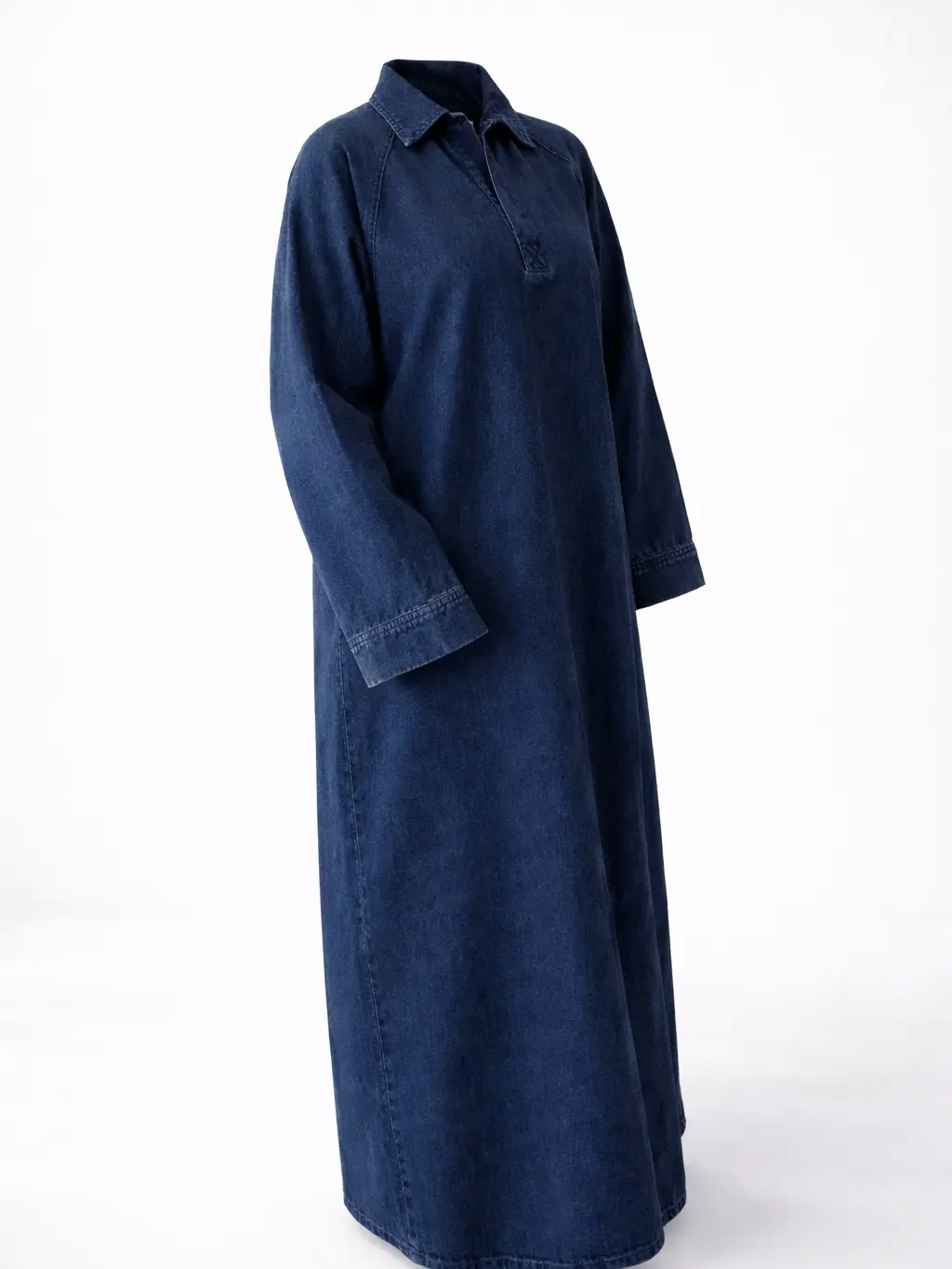 Jean denim Abaya Dress 100% Cotton Long Maxi for Eid & Occasions Lightweight Comfortable Modest Design Soft Breathable Feel Perfect for All Seasons - Casual