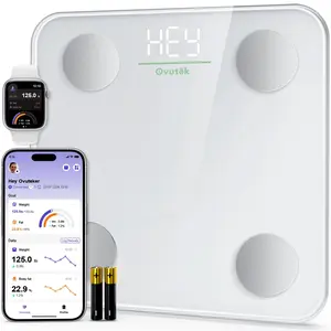 OVUTEK Smart Scale for Body Weight, BMI, and Body Fat Composition, Bluetooth, and Smartphone App Connectivity Weight Scale, Smart High Accuracy Body Fat Scale Digital