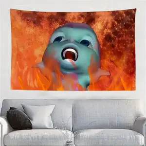 Large humorous Bibble meme tapestry patterns, interesting Lightweight Decoration wall hanging, dopamine art outdoor tapestry, suitable for living room, bedroom, college dorm, trippy room decor , creative gifts bedroom decorative accessories
