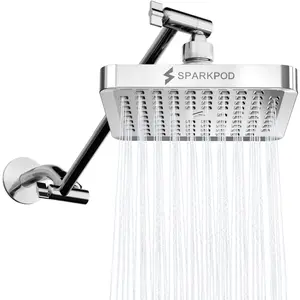 6” Square Rain Shower Head + 11” Shower Arm Extension