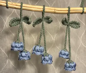 Crochet Lily of the Valley Keychains - Shiny Azure - C