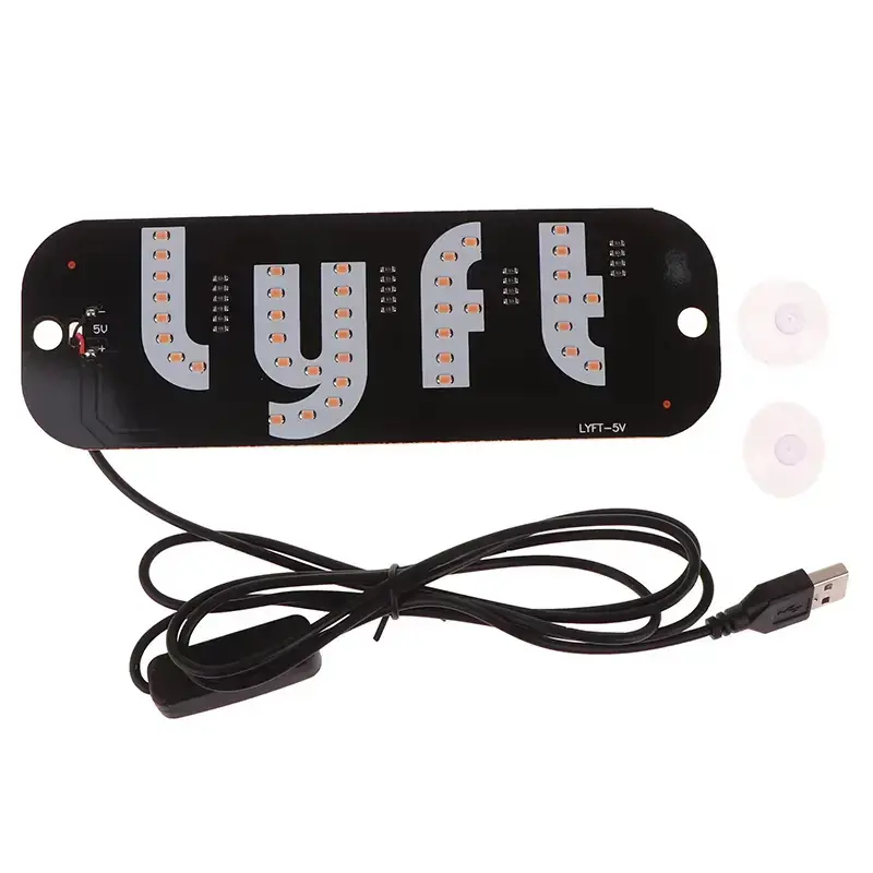 lyft LED Light Sign for Car, Taxi Sign Light Windshield Led Sign Car LED Decal with Suction Cups USB Plug for Cars, Trucks, SUVs,Driver Accessories