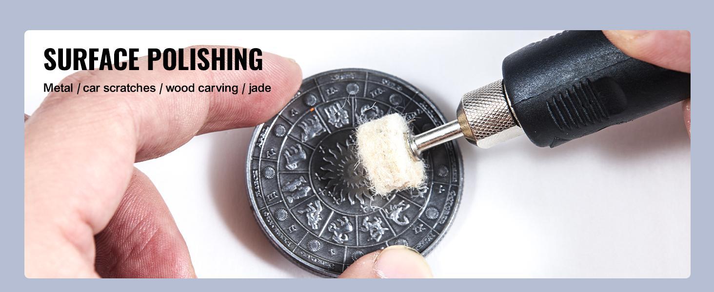 【Father's Day】VEVOR Bench Polisher & Buffing Machine for Metal/Jewelry/Wood - With Wool & Abrasive Wheels, 100 Tools, 3590RPM