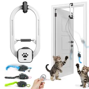 Electric Cat Teaser (With Remote), Rechargeable Door Clip Design, Interactive Pet Toy. Dual Modes – 360° Rotation & Irregular Jumping, Perfect Gift