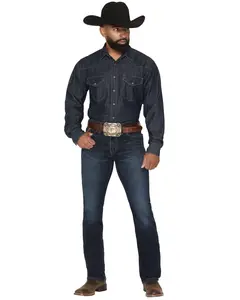 Ariat Men's M8 Langston Brock Dark Wash Slim Straight Stretch Denim Jeans - 10073010