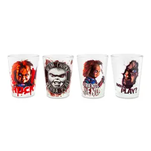 Child's Play Chucky 2-Ounce Mini Shot Glasses | Set of 4 Child's Play Chucky 2-Ounce Mini Shot Glasses | Set of 4