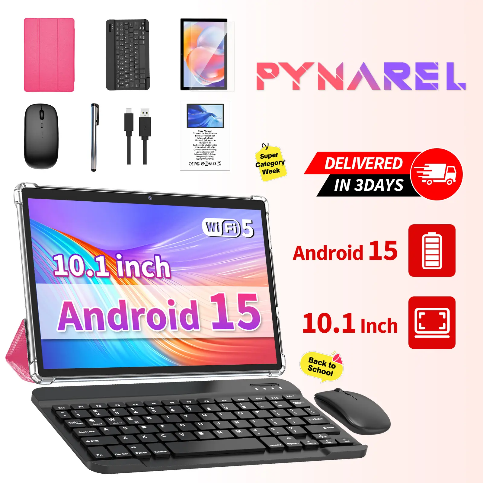 【TikTokShopBackToSchool】2026 Back To School Family Tablet - All in 1 Bundle , Mouse, Stylus, Case - Foldable Device with Camera, Bluetooth, Screen, Streaming & Campus Life, Affordable Study Tablet tiktokshopbacktoschool,back to school,back to school haul