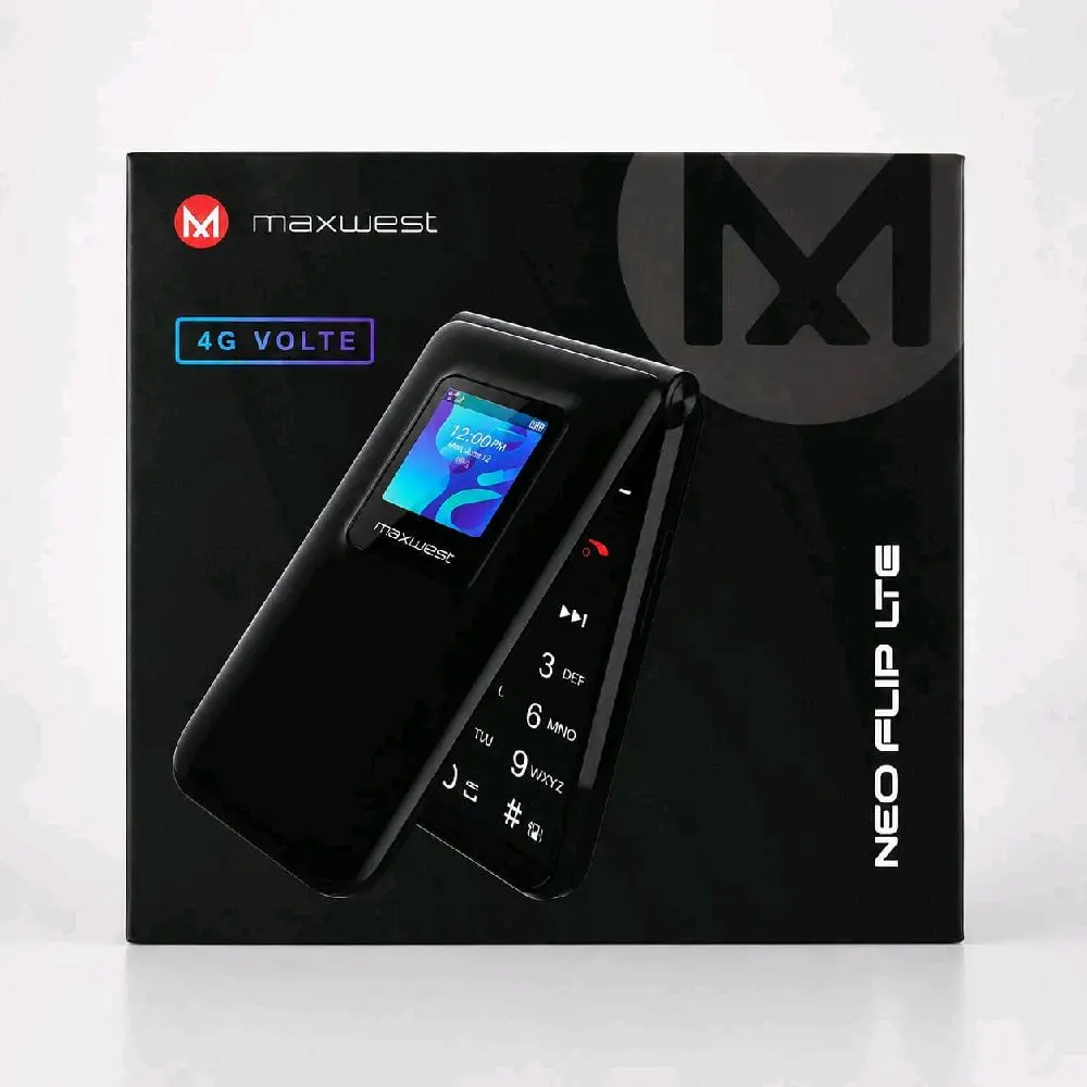 Maxwest Neo Flip LTE 4G VoLTE Unlocked Flip Phone – Black