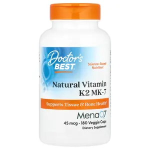 Doctor's Best Natural Vitamin K2 MK-7 , 45 mcg, 180 Veggie Caps
