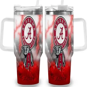 1pc 40oz Crimson Tide Elephant Tumbler with Lid, Insulated Travel Mug, Gift for Women Men, Ideal for Halloween, Independence Day, Memorial Birthday Gift, Coffee Cup, weird stuff