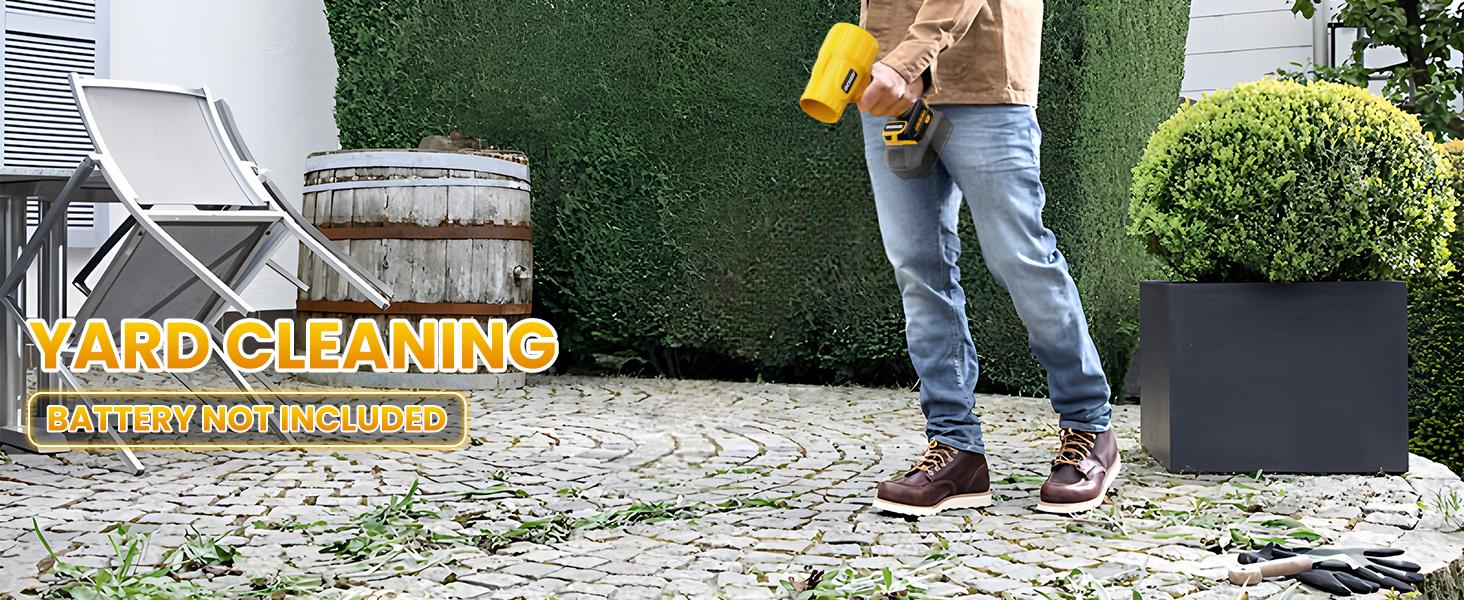 【Father's Day Gift】Cordless Leaf Blower, Portable Cordless Blower with High-Speed Brushless Motor, Variable Speed Airflow Control, Compatible with Dewalt 20V Max/Milwaukee 18V/Makita 18V Batteries, Lightweight Garden Handheld Jet Fan (No Charger)
