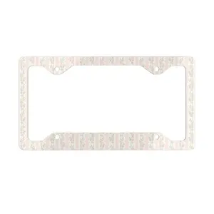 Pink Garden Floral Coquette Metal License Plate Frame